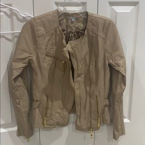 Beige leather jacket